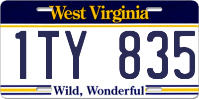 WV license plate 1TY835