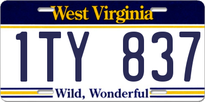 WV license plate 1TY837