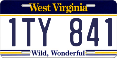 WV license plate 1TY841