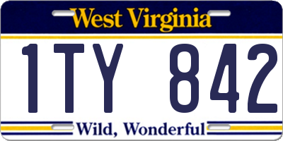 WV license plate 1TY842