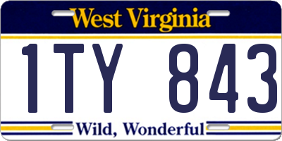 WV license plate 1TY843