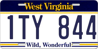 WV license plate 1TY844