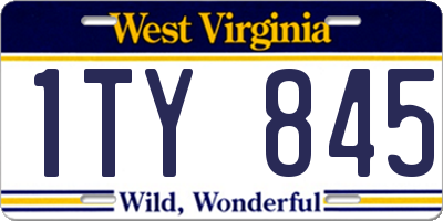 WV license plate 1TY845