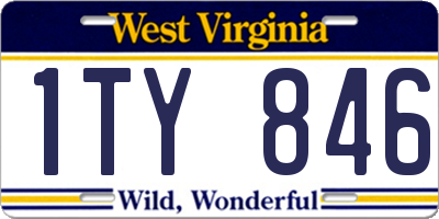 WV license plate 1TY846