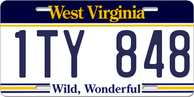 WV license plate 1TY848