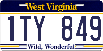WV license plate 1TY849