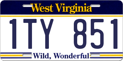 WV license plate 1TY851
