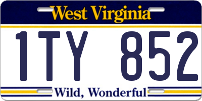 WV license plate 1TY852