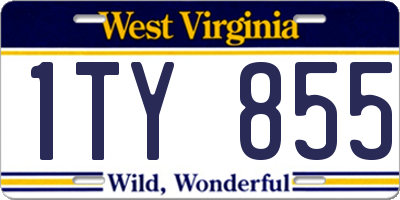 WV license plate 1TY855