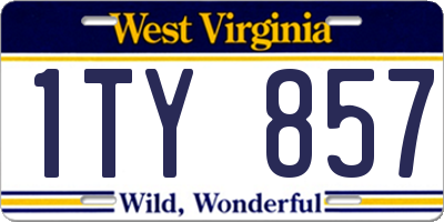 WV license plate 1TY857