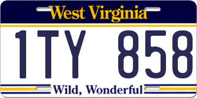 WV license plate 1TY858