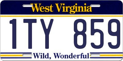 WV license plate 1TY859