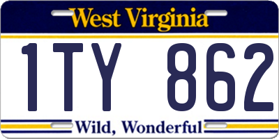 WV license plate 1TY862