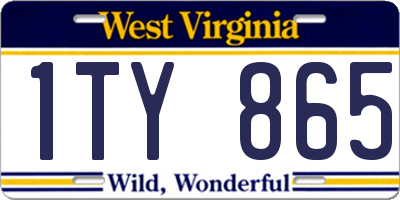 WV license plate 1TY865