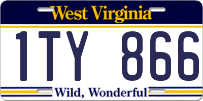 WV license plate 1TY866