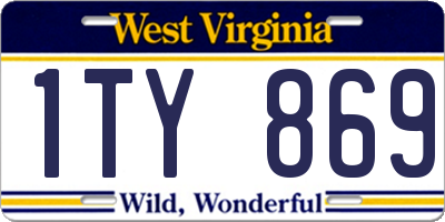 WV license plate 1TY869