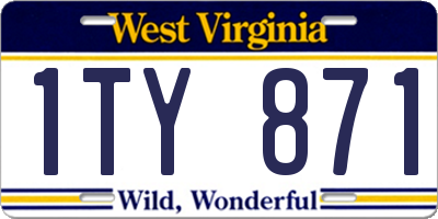 WV license plate 1TY871