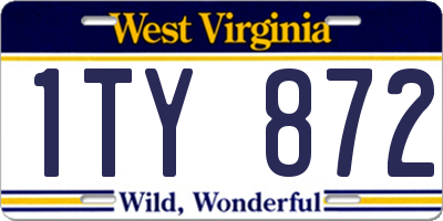 WV license plate 1TY872