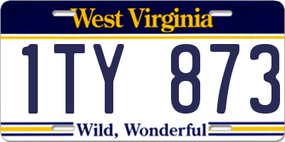 WV license plate 1TY873