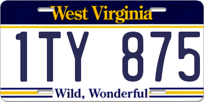 WV license plate 1TY875