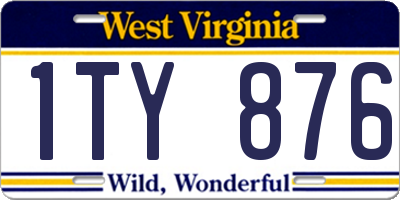 WV license plate 1TY876