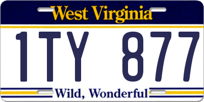 WV license plate 1TY877