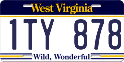WV license plate 1TY878