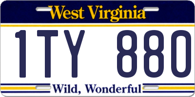 WV license plate 1TY880