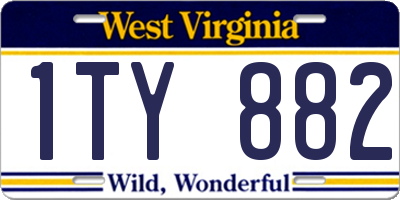 WV license plate 1TY882