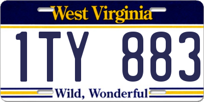 WV license plate 1TY883