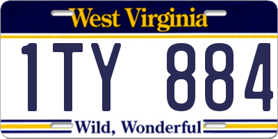 WV license plate 1TY884