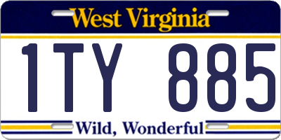 WV license plate 1TY885