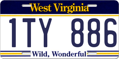 WV license plate 1TY886