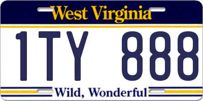 WV license plate 1TY888