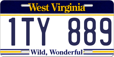 WV license plate 1TY889