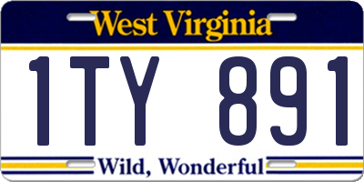 WV license plate 1TY891