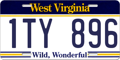 WV license plate 1TY896