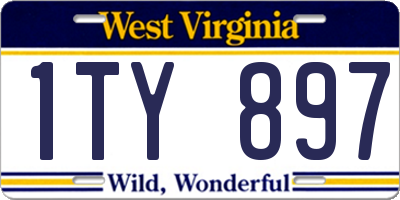 WV license plate 1TY897