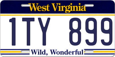 WV license plate 1TY899