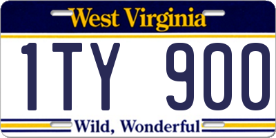 WV license plate 1TY900