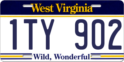 WV license plate 1TY902