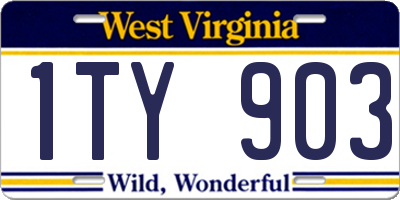 WV license plate 1TY903