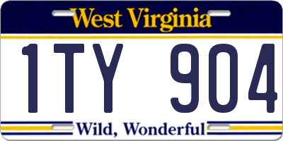 WV license plate 1TY904