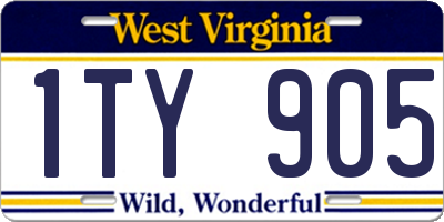 WV license plate 1TY905