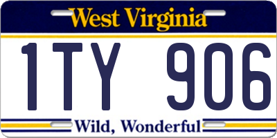 WV license plate 1TY906