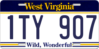 WV license plate 1TY907
