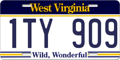 WV license plate 1TY909