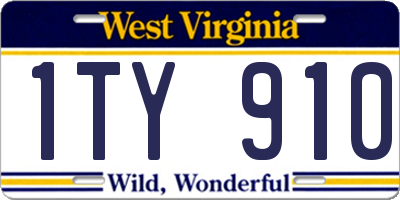 WV license plate 1TY910