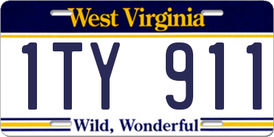 WV license plate 1TY911