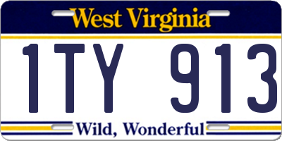 WV license plate 1TY913